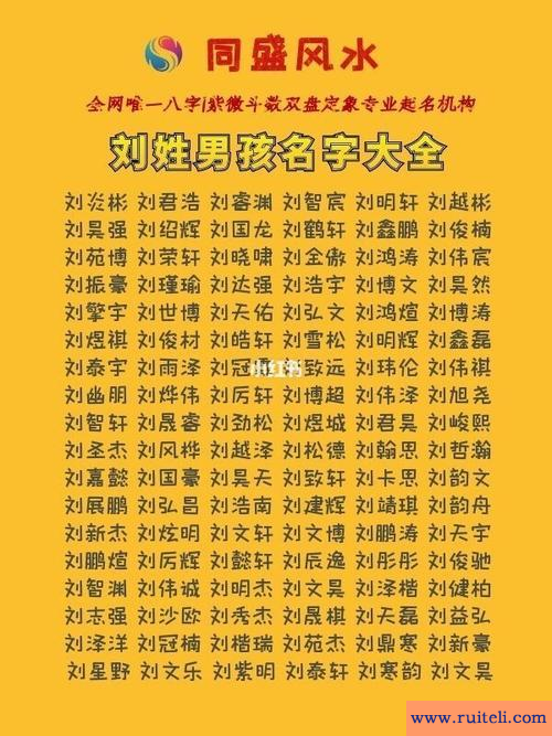 刘姓男孩名字大全