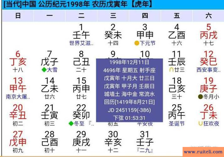 万年历阴历查询星座1994年10月12日是什么星座