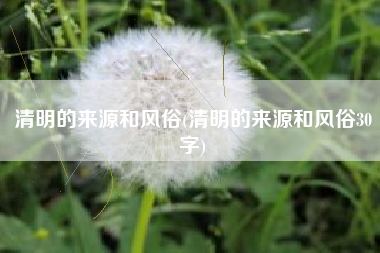 清明的来源和风俗(清明的来源和风俗30字)