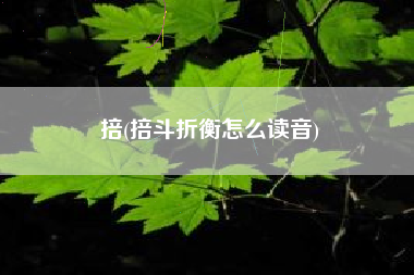 掊(掊斗折衡怎么读音)