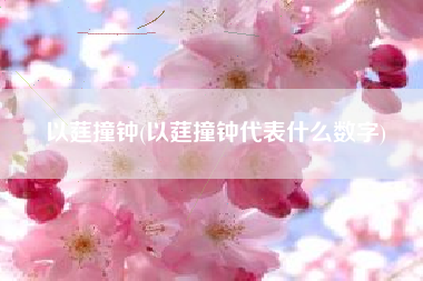 以莛撞钟(以莛撞钟代表什么数字)