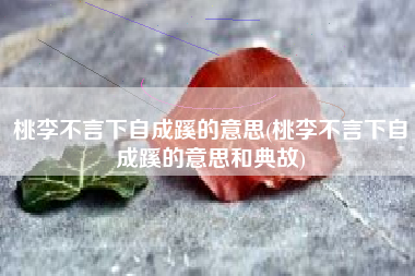 桃李不言下自成蹊的意思(桃李不言下自成蹊的意思和典故)