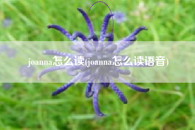 joanna怎么读(joanna怎么读语音)