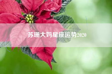 苏珊大妈星座运势2020