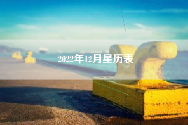 2022年12月星历表