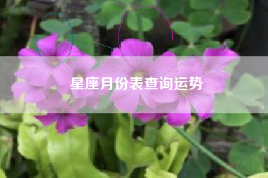 星座月份表查询运势