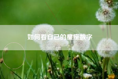 如何看自己的星座数字