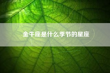 金牛座是什么季节的星座