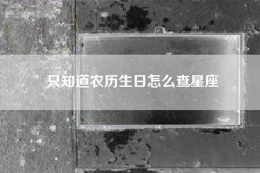 只知道农历生日怎么查星座