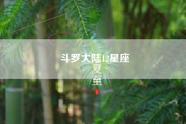 斗罗大陆12星座