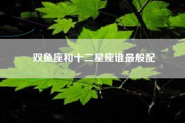 双鱼座和十二星座谁最般配