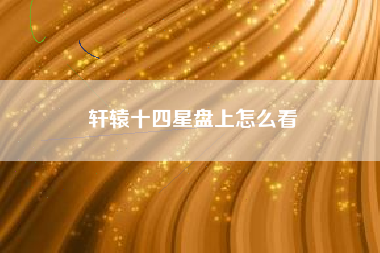 轩辕十四星盘上怎么看