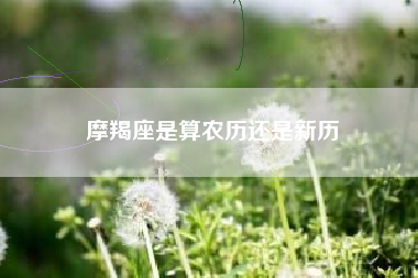 摩羯座是算农历还是新历