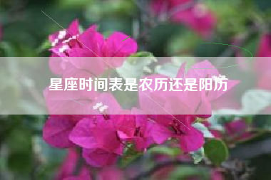 星座时间表是农历还是阳历