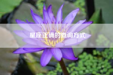 星座正确的查询方式