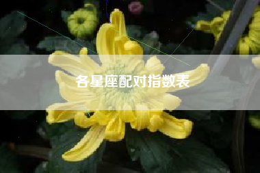 各星座配对指数表