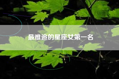 最难追的星座女第一名