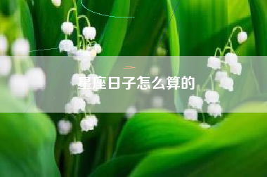 星座日子怎么算的