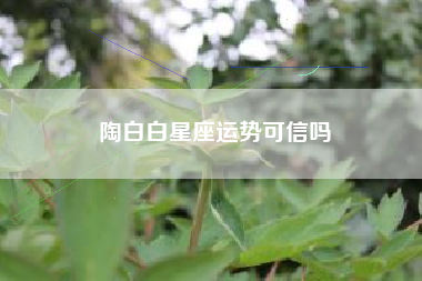 陶白白星座运势可信吗