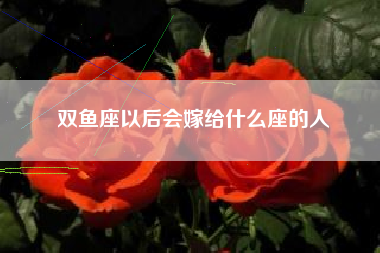 双鱼座以后会嫁给什么座的人