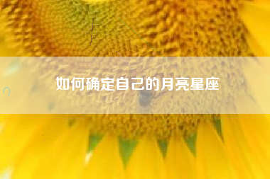 如何确定自己的月亮星座