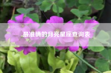 最准确的月亮星座查询表