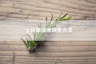 上升星座准确查询表